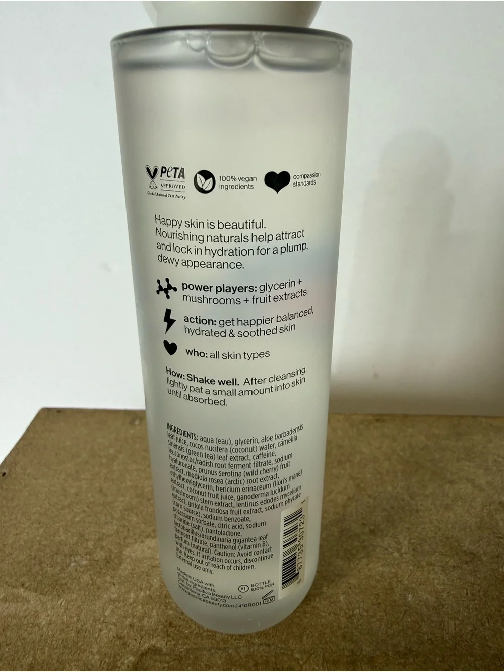 Pacifica Happy Water Gentle Skin Toner x2 w/Glycerin & Mushrooms